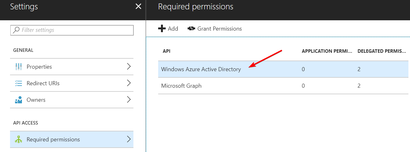 AddApplicationPermissionAAD