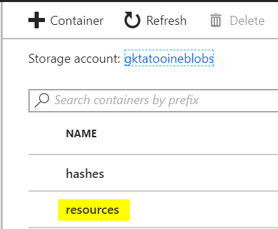 BlobStorageResources