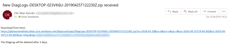 DiagnosticLogs Email Notification