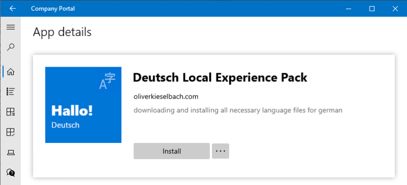Intune Company Portal Custom German Language Pack