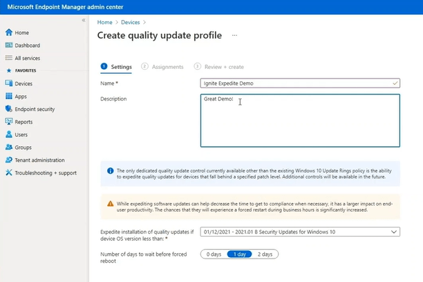 Microsoft Intune Expediting Quality Updates - Windows 10 Quality Updates