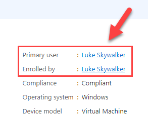 enrollment user and primary user on Intune device object