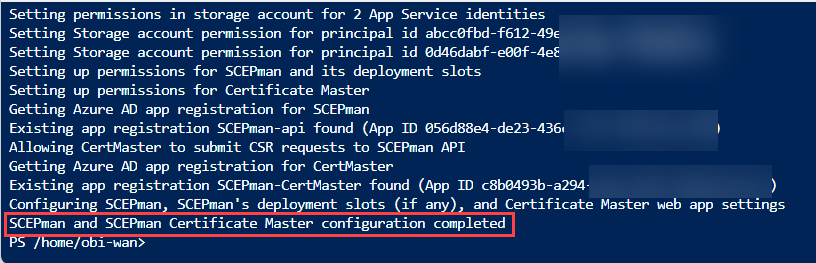 Azure Cloud Shell SCEPman final deployment setp